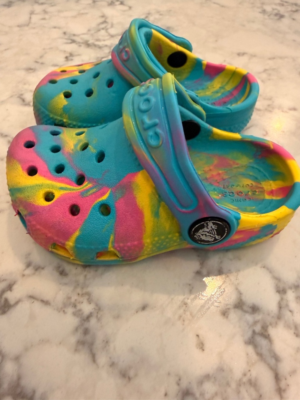 Crocs Toddler Classic Multi-Color Marbled Clog/Slip-On Casual Shoes Size C9